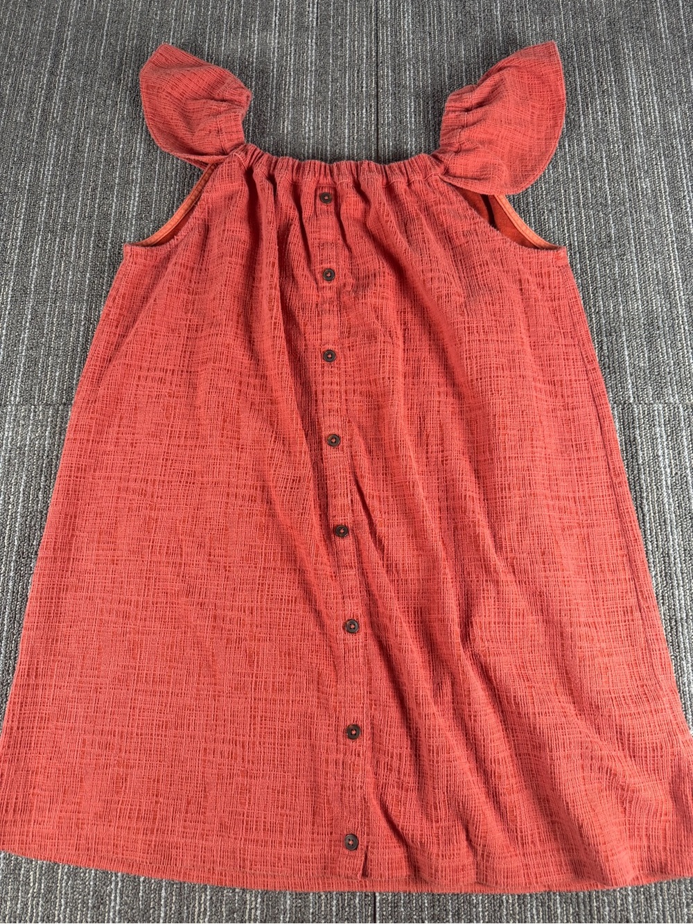 Madewell Rust-Orange Textured and Thread Off the Shoulder Mini Dress XL